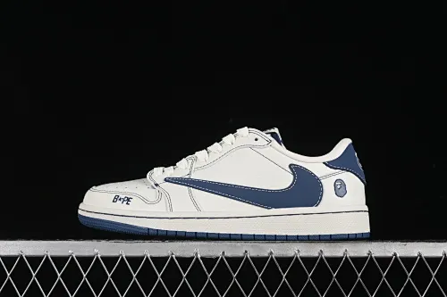 All categories Air Jordan Jordan series basketball shoes Air Jordan 1 Low High-end customized low-top sneakers Travis Scott x Fragment Design x Air Jordan 1 Low OG SP AJ1 Joe 1 Bape joint-frosted blue low-top cultural casual sneakers CH6336-008